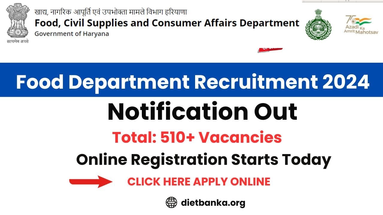 Food Department Recruitment 2024