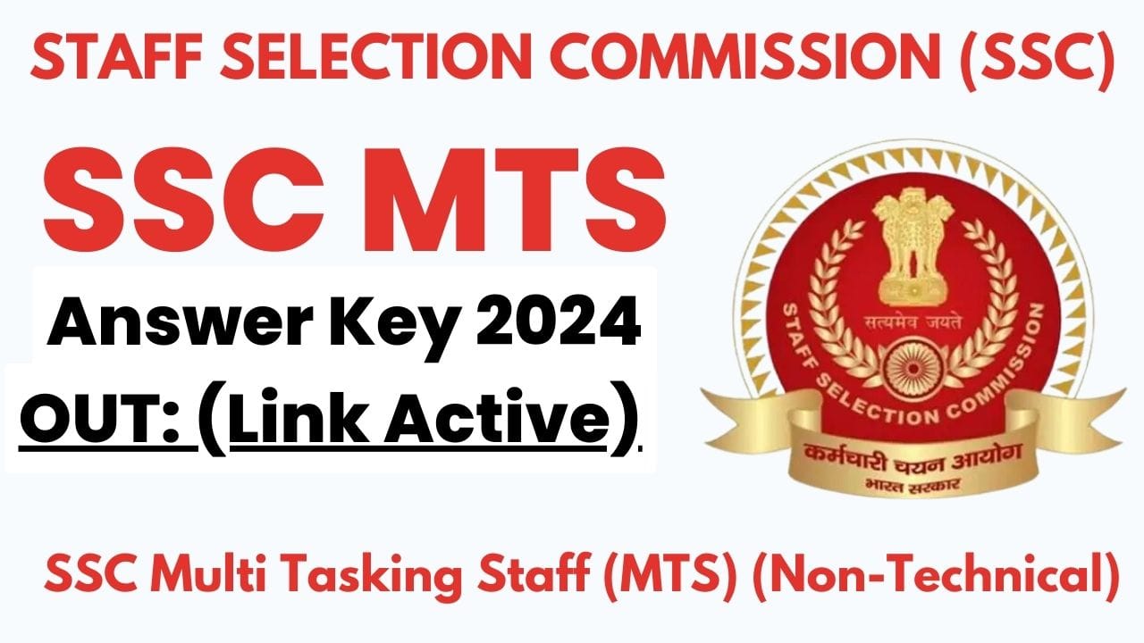 SSC MTS Answer key 2024 link active